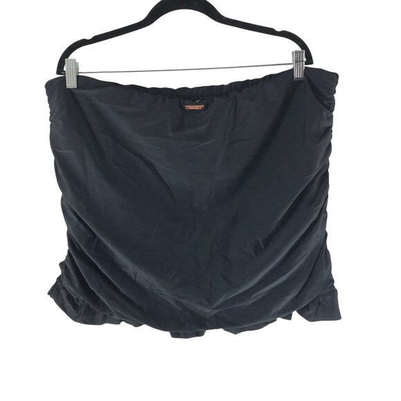 Raisins Curve Plus Size Calina Solids Echo Skirt Swim Bikini Bottom Black 24W - Picture 3 of 7